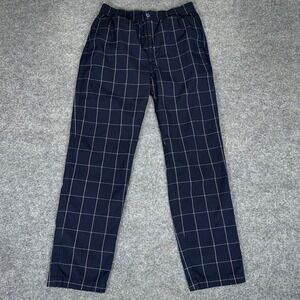 Stussy Bryan Pants Mens Small 28x28 Blue Plaid‎ Casual Streetwear Skate Rare